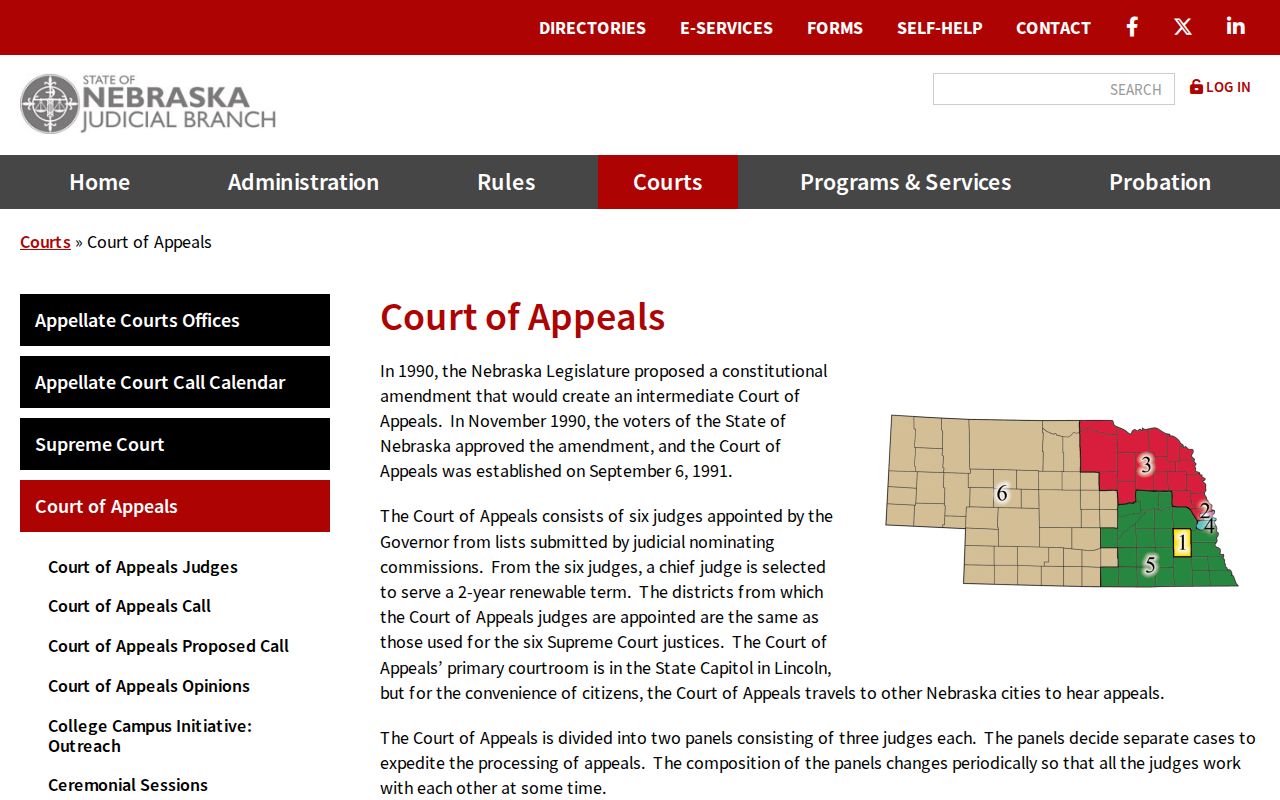 Scotts Bluff County civil docket Nebraska Court of Appeals information