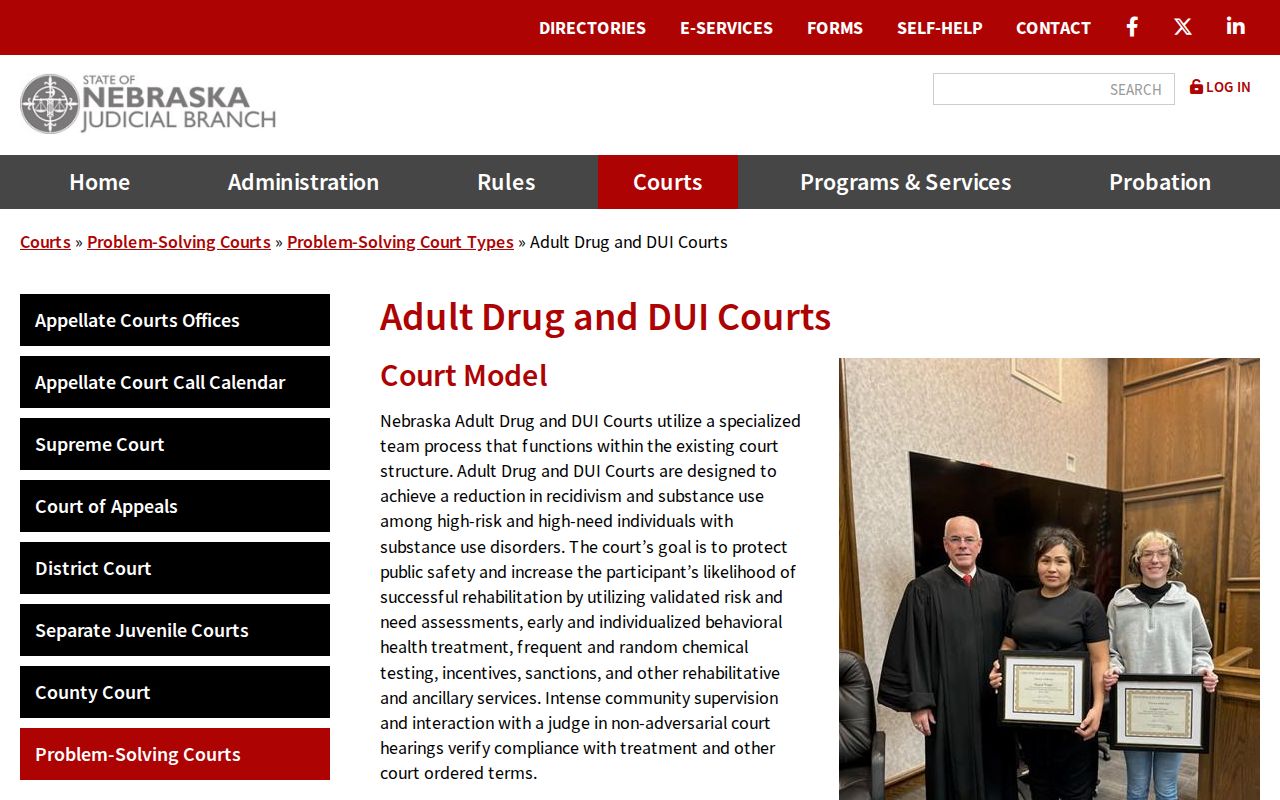 Scotts Bluff County criminal docket problem-solving court information