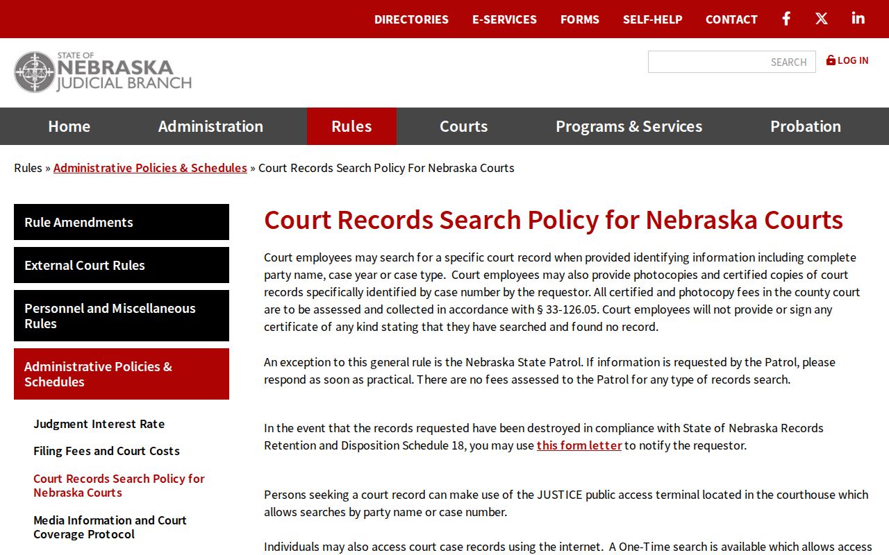 Minatare court docket public records policy source for courthouse terminal and copy access