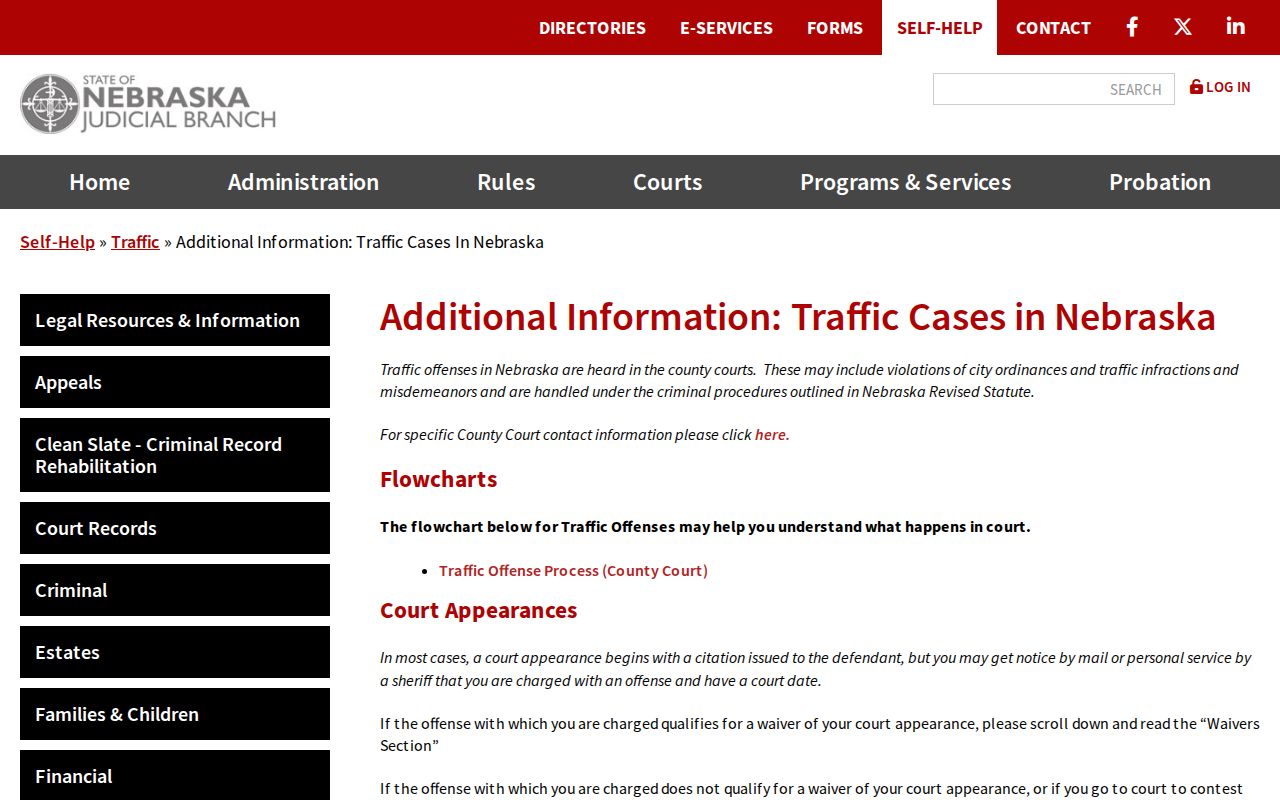 Scotts Bluff County traffic ticket Nebraska traffic case information